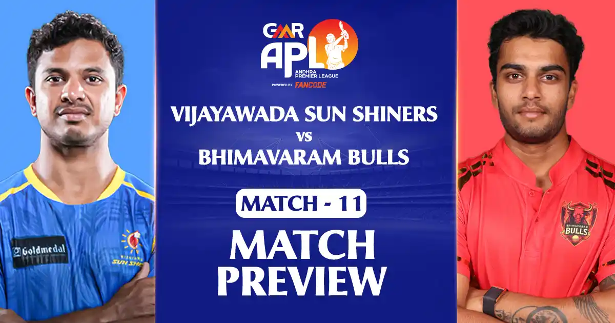 GMR APL 2025: Match 11 - Vijayawada Sun Shiners vs Bhimavaram Bulls Preview
